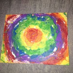 Rainbow flower painting